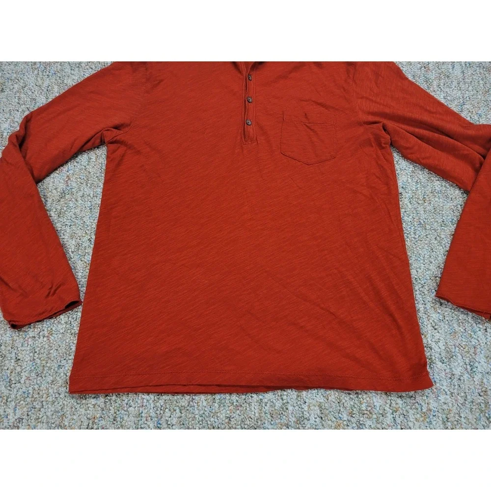 Polo Ralph‎ Lauren Shirt Mens Large Red Henley Hoodie Pullover Double Layer Pima